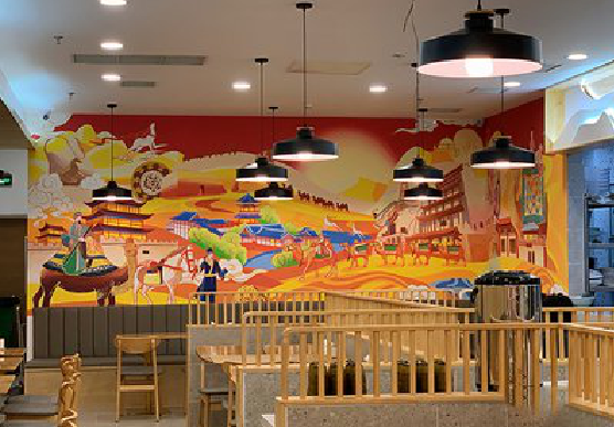 洛南商业空间彩绘介绍。