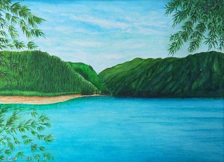 洛南在墙绘中,如何绘画绿水青山?