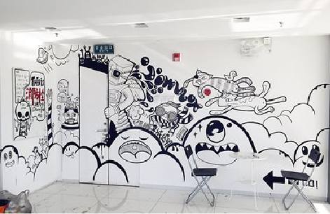 洛南手绘墙并非传统涂鸦。